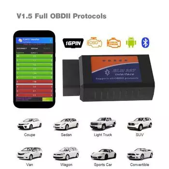 ELM 327 V2.1 OBD2 Code Reader Bluetooth ELM327 OBDII Автомобильные аксессуары OBD2 Диагностические инструменты для автомобилей Сканер Universal