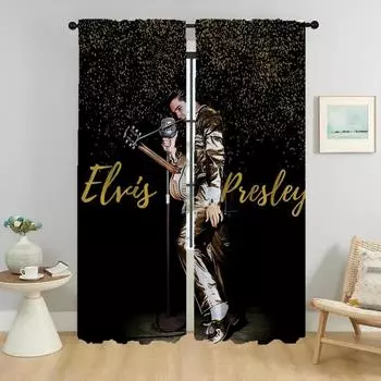 Elvies Window Curtain for Room 2 Panel Kitchen Curtains Partition Halloween Decoration Home Interior Curtains Shades Living W50xH70cmx2pcs-CL