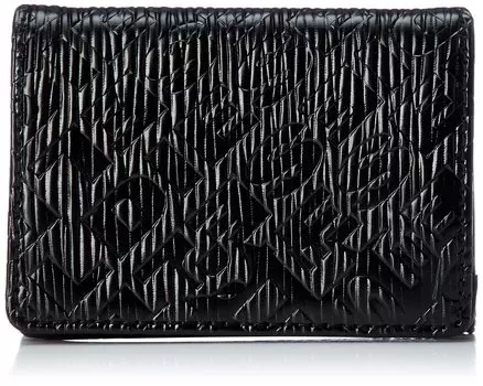 Embossed Logo Mini Wallet X08276P1750 UNI Black T8013 [Diesel] Women s Tri-Fold