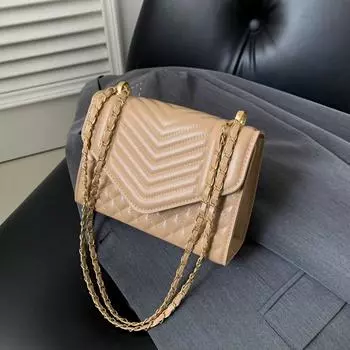 Embroidery thread indentation rhombus texture women s bag 2024 spring new trend fashion chain bag foreign style messenger shoulder bag чёрный