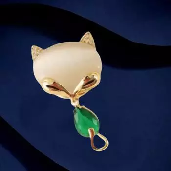 Emerald Magnetic Buckle Brooch Women S High Sense Niche Inlaid Opal Temperament Corsage Versatile Clothing Accessories Electroplated real gold золотой