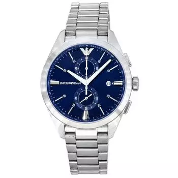 Emporio Armani Claudio Хронограф из нержавеющей стали с синим циферблатом Кварцевые мужские часы AR11541