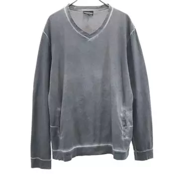 Emporio Armani Long sleeve Pigment Processing Cut XXL gray Biggs Men s Used