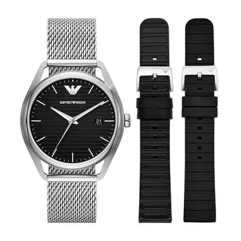 Emporio Armani Men s 3 Hand Date Stainless Steel Watch 41mm Case Size Silver Set One Size Bracelet Ar80055, Silver Set. , One Size, Bracelet.