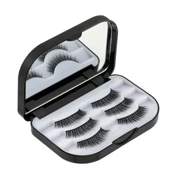 Empty False Eyelashes Storage Box Waterproof Plastic Fake Eye Lash Organizer With Makeup Mirror Lashes Container Box Travel