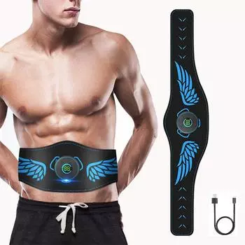 EMS ABS тренажер для брюшного пресса для мужчин и женщин, стимулятор мышц живота, пояс для похудения, коррекция фигуры, домашний фитнес-пояс синий