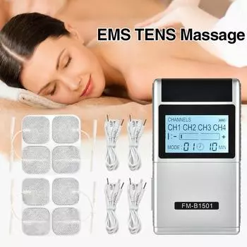 EMS электрический стимулятор мышц массажер TENS импульсный цифровой массажер для всего тела машина 15 режимов перезарядки снятие боли слоновая кость