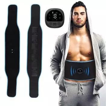EMS стимулятор мышц Abs тренажер для брюшного пресса тонизирующий пояс USB перезарядка тела для похудения живота домашний тренажерный зал фитнес-оборудование унисекс синий