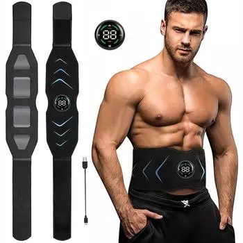 EMS стимулятор мышц Abs тренажер для брюшного пресса тонизирующий пояс USB перезарядка тела для похудения живота домашний тренажерный зал фитнес-оборудование унисекс синий