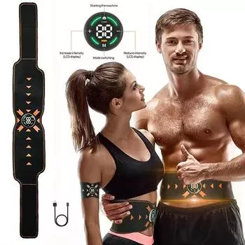 EMS стимулятор мышц, массажный ABS тренажер для брюшного пресса, массажер для похудения, унисекс, для похудения тела, живота, коррекции фигуры, фитнеса золотой