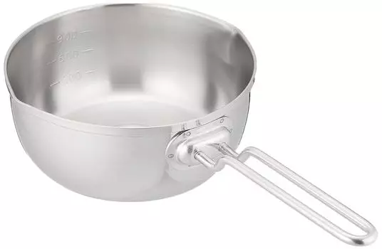Endoshoji AYK52016 Professional Snow Flat Pot, 6.3 inches (16 cm), Single Pattern, Graduated, Triple Layer Steel, Stainless Steel, Made in Japan