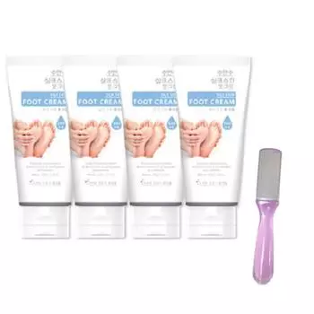 Enesty Silk Skin Крем для ног с водой из горячих источников Лимон и Мята 4р + крем для ног, 100мл, 1 набор