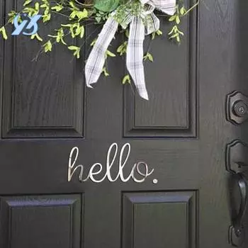 English hello mirror sticker 1mm acrylic self-adhesive wall sticker family room door decoration