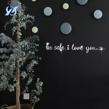 English Quotes Mirror Stickers Acrylic Wall Stickers Decorative Wall Stickers