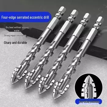 Enhanced Tungsten Steel Eccentric Drill Bit | Hex Shank for Concrete, Glass, Tile Phillips Drill 6mm