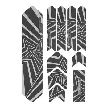 ENLEE 10Pcs set Bike Frame 3D Night Reflection Removeable Sticker Bike Paster Guard Cover(Fivestar