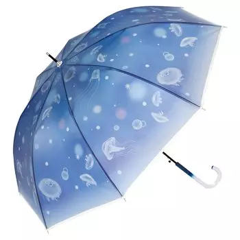 Enosui x Umbrella Navy Rib 61 см Large Jump Ladies New Enoshima Aquarium Sea Creatures Aquarium Стильный милый блестящий зонт для мужчин и женщин [2024] Wpc.