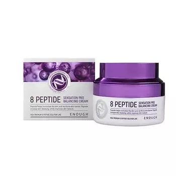 ENOUGH 8 Peptide Sensation Pro Balancing Cream / Антивозрастной крем для лица на основе 8 пептидов, 50 мл,