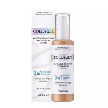 ENOUGH COLLAGEN 3 in 1 WHITENING MOISTURE FOUNDATION SPF15 #21 Тональный крем для лица осветляющий