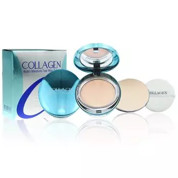 ENOUGH Collagen Hydro Moisture Two Way Cake, Увлажнение, Kbeauty, Корейская косметика, образец #13