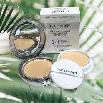 Enough Collagen Whitening Moisture Two Way Cake, Kbeauty, корейская косметика, образец #13