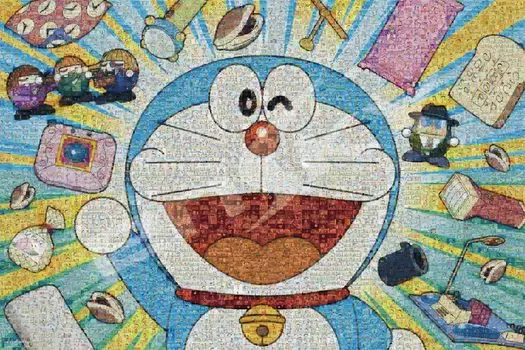 Ensky 1000 Piece Jigsaw Puzzle Doraemon Magical Piece Jigsaw Doraemon Mosaic Art (50x75cm)