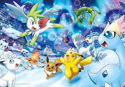 ENSKY Pokemon Mysterious Aurora 51 x 73,5 см Пазл 1000 деталей JIGSAW PUZZLE 1000T-125