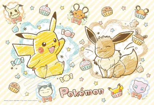 ENSKY Pokemon Pokemon Crayon Art 26 x 38 см Пазл 108 больших элементов JIGSAW PUZZLE 108-L756