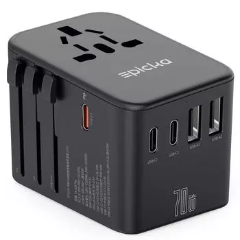 EPICKA 70W PD быстрая зарядка заграничная переходная вилка совместима с многофункциональной переходной вилкой мирового типа с 3 и 2 портами для таких стран, как