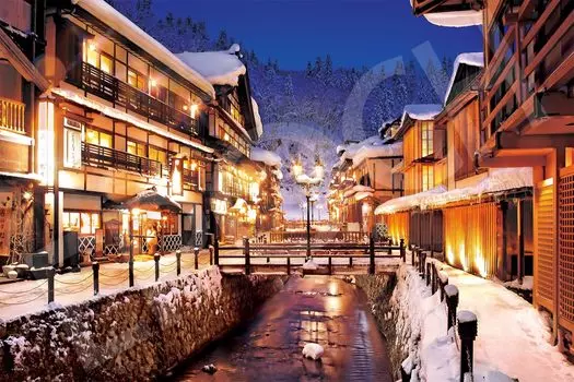 EPOCH 1000 piece jigsaw puzzle Ginzan with glue and spatula with score ticket EPOCH Onsen-Yamagata (50x75cm) 09-044s