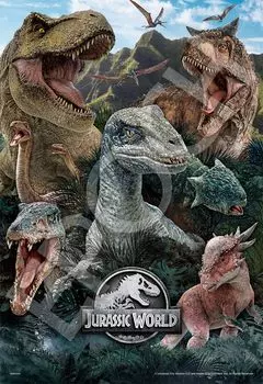 EPOCH 100 Large Piece Jigsaw Puzzle Jurassic World Wild Dinosaurs (26 x 38cm) 26-604 with glue and spatula with score ticket EPOCH