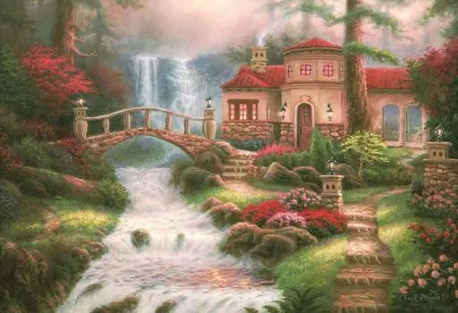 EPOCH 1053 Piece Jigsaw Puzzle Sierra River Falls Super Small Piece Includes Spatula Score Ticket Included EPOCH (26x38cm) 31-502 Glue, Included,