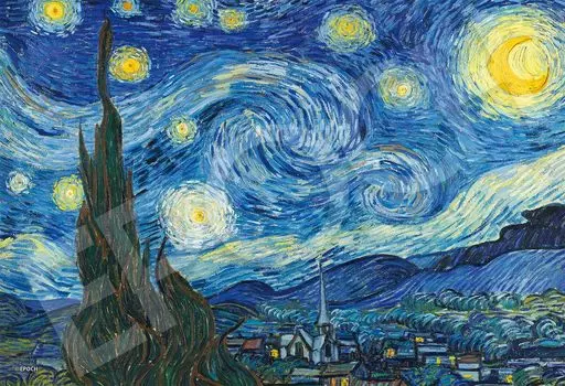 EPOCH 1053 Super Small Piece Jigsaw Puzzle World Painting Starry Night with glue and spatula with score ticket EPOCH (26x38cm) 31-102