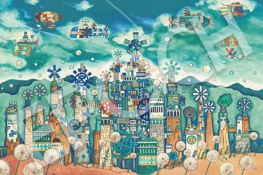 EPOCH 2016 Very Small Piece Jigsaw Puzzle Noriko Nishimura Civilization of the Wind x with glue and spatula with score ticket EPOCH Illustration/Art