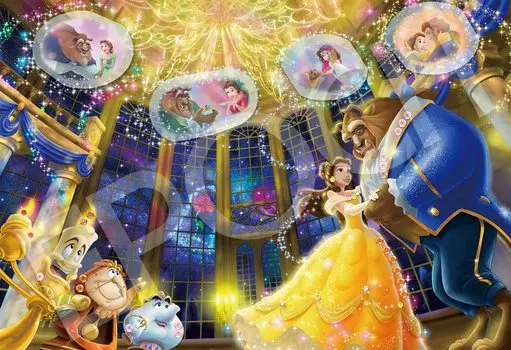 Пазл Epoch 300 элементов Disney Красавица и Чудовище 300 элементов (26 х 38 см) 73-313 с клеем и шпателем с декоративными деталями EPOCH