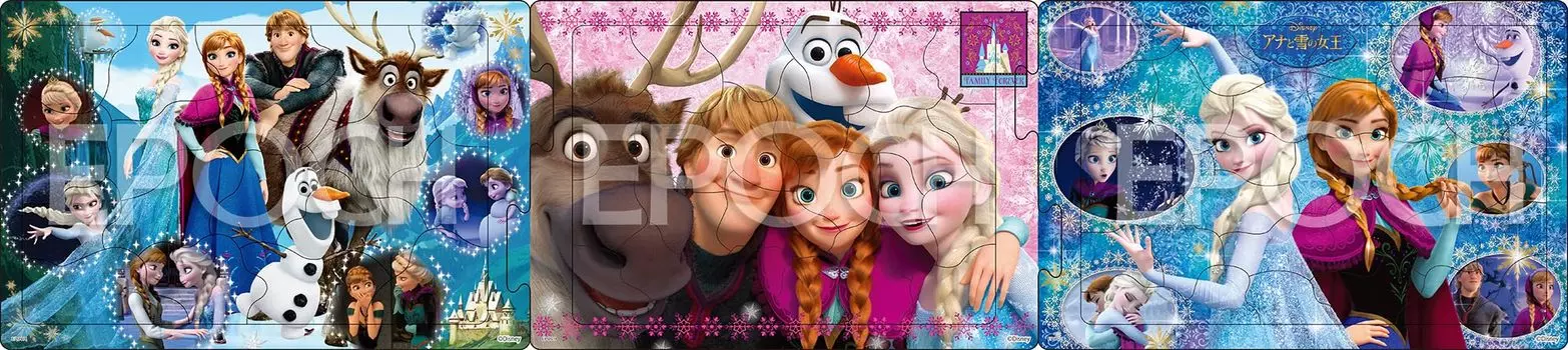 EPOCH Step Panoramic Disney Frozen Pieces Step Up with 3 Puzzles Puzzle with mount for children 5 years old and up Toy ST Mark certified [Apollo s