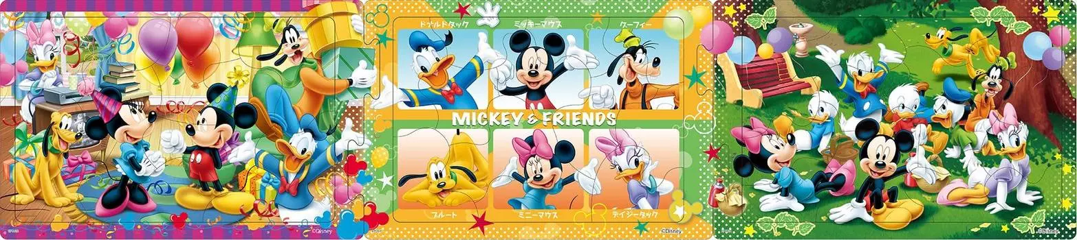 EPOCH Step Panoramic Mickey Friends Friends Piece Puzzle для детей Сертификация ST Mark В комплекте с чистящим мешком Игрушка для детей от 3 лет и старше EPOCH