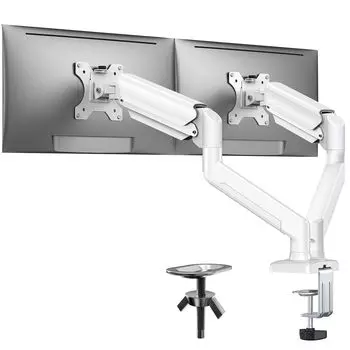 ErGear Monitor Arm Dual 2 Screen White Compatible with inches Load Capacity 10kg each Gas Spring Type Display Arm PC Arm Long Compatible with VESA