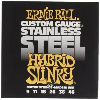 ERNIE BALL 2247 Electric Guitar Strings STAINLESS HYBRID SLINKY Stainless Hybrid Slinky [Genuine Product] (09-46)