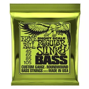 ERNIE BALL 2852 струны для бас-гитары с короткой мензурой SHORT SCALE REGULAR SLINKY BASS Regular Slinky [оригинальный продукт] (45-105)