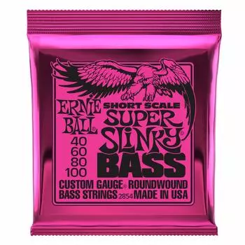 ERNIE BALL 2854 Short Scale Bass Strings SHORT SCALE SUPER SLINKY BASS Super Slinky [Genuine Product] (40-100)