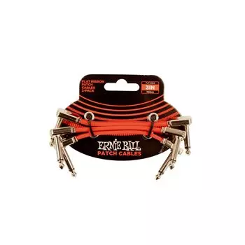 ERNIE BALL 6401 плоский ленточный соединительный кабель красный 3 шт. 3 дюйма EB 6401 плоский ленточный соединительный кабель 3P [оригинальный продукт] 7,6 см 3 красный