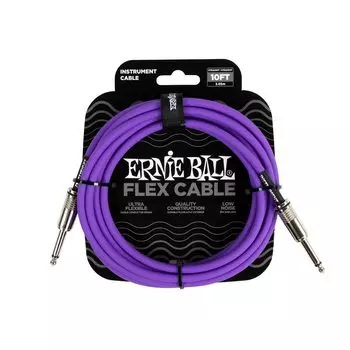 ERNIE BALL 6415 Музыкальный инструментальный экранированный кабель 10 футов ГИБКИЙ ИНСТРУМЕНТАЛЬНЫЙ КАБЕЛЬ Тип Фиолетовый [Оригинальный продукт] 3,04 м SS фиолетовый