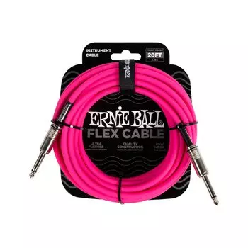 ERNIE BALL 6418 Musical Instrument Shield Cable 20 Feet FLEX INSTRUMENT CABLE Type Pink [Genuine Product] 6.09m S-S розовый