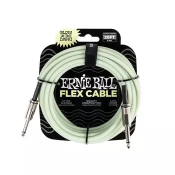 ERNIE BALL 6437 Музыкальный инструментальный экранированный кабель 20 футов ГИБКИЙ ИНСТРУМЕНТАЛЬНЫЙ КАБЕЛЬ Тип светится в темноте [оригинальный продукт] 6,09 м SS
