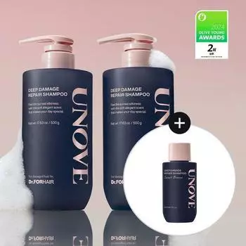 Ernove Deep Damage Repair Shampoo 500 г двойной лимитированный выпуск (+ бесплатный шампунь 52 мл)