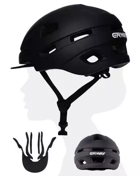 ERWAY Bicycle Ultra 15 Ventilation Sun Visor Large City Stylish Helmet, Certified CPSC/CE, Adults, Lightweight, Holes, Included, Size, M/L (58-61cm),