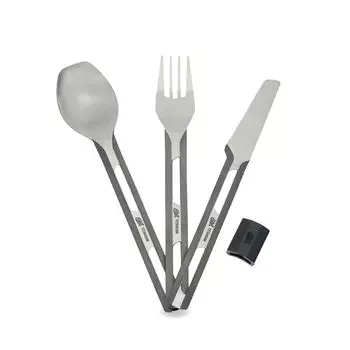 Набор столовых приборов Esbit Outdoor Camping из титана, нож ESTC4TI000 (Ложка вилка) серебряный