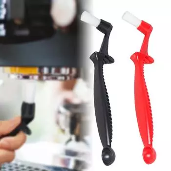 Espresso Coffee Machine Cleaning Brush With Spoon Long Handle Coffee Grinder Cleaning Tools For Home Cafe Barista Coffee Tools чёрный