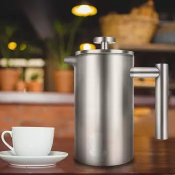 Espresso Coffee Machine Large Capacity Stainless Steel French Press Coffee Maker Double Wall Coffee Percolator Pot Tea Maker Pot